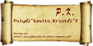 Polyákovits Kristóf névjegykártya